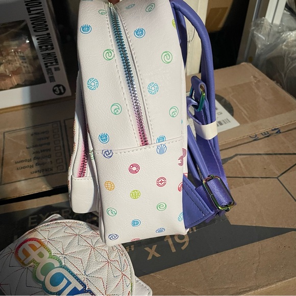 Loungefly Walt Disney EPCOT 40th Anniversary Backpack & Wallet Bundle Set NWT - Picture 10 of 15